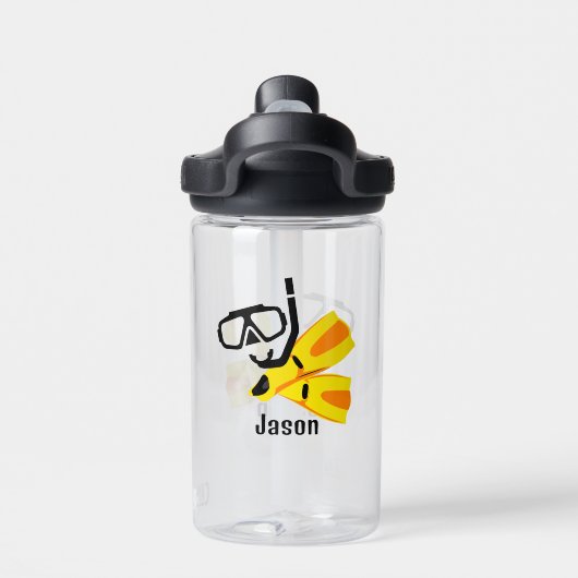 Tauchschnorchel Flossen Custom Kids Trinkflasche (Rückseite)