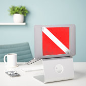Tauchsport, American Diver Down Flag SCUBA Aufkleber (Laptop auf Schreibtisch)