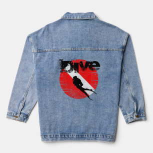 Tauchsport, American Diver Down Flag SCUBA Jeansjacke
