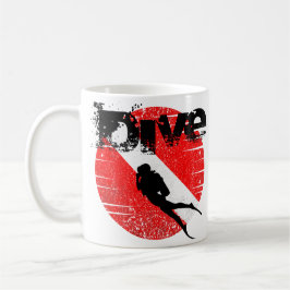 Tauchsport, American Diver Down Flag SCUBA Kaffeetasse
