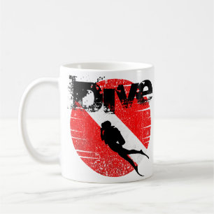 Tauchsport, American Diver Down Flag SCUBA Kaffeetasse