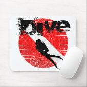 Tauchsport, American Diver Down Flag SCUBA Mousepad (Mit Mouse)