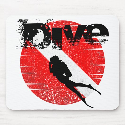 Tauchsport, American Diver Down Flag SCUBA Mousepad (Vorne)