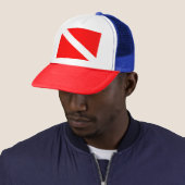 Tauchsport, American Diver Down Flag SCUBA Truckerkappe (Beispiel)