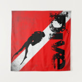 Tauchsport, American Diver Down Flag SCUBA Wandteppich (Vorderseite (Horizontal))