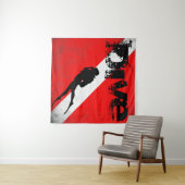 Tauchsport, American Diver Down Flag SCUBA Wandteppich (Beispiel (Horizontal))