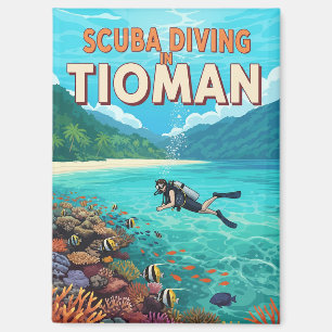 Tauchsport auf Tioman Malaysia Vintage Magnet