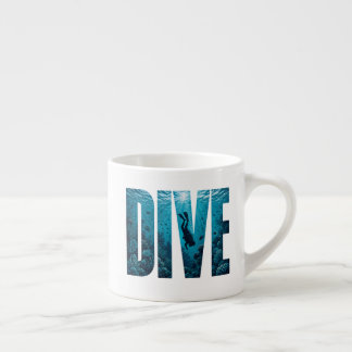 Tauchszene Unterwasser Typografie-Design Espressotasse