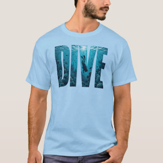 Tauchszene Unterwasser Typografie-Design T-Shirt