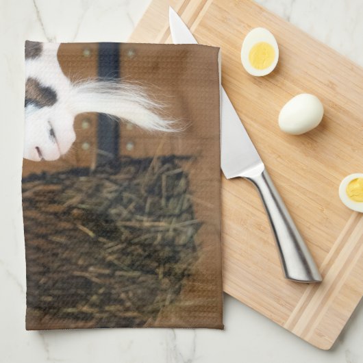 Tauernschecken-Ziege Geschirrtuch (Viertel Falte)