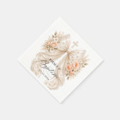 Tauf-Blumenband mit Perlen-Servietten Serviette (Ecke)