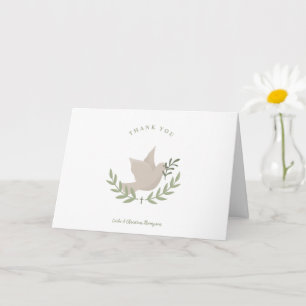 Tauf-Dankeschön-Karte für Unisex mit Zweig und Tau Karte