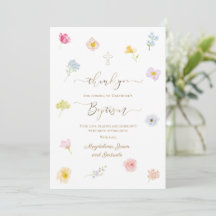 Tauf Dankeskarten kleine Blumen