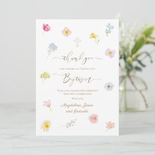 Tauf Dankeskarten kleine Blumen Einladung