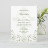 Tauf Einladung Baby's Breath (Stehend Vorderseite)