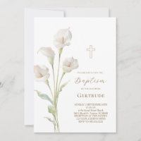 Tauf Einladung mit Calla-Lilie