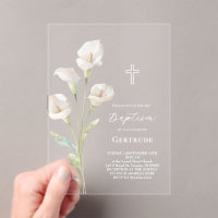 Tauf Einladung mit Calla-Lilie
