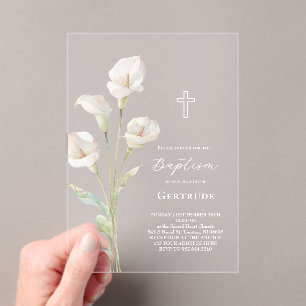 Tauf Einladung mit Calla-Lilie