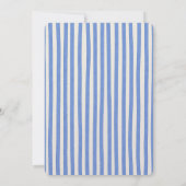 Tauf Einladung mit fancym blauen Streifen (Rückseite)