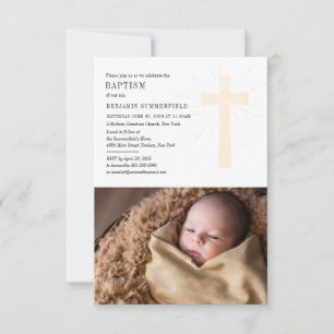 Tauf-Foto-Elegante religiöse Kirchen-Veranstaltung Einladung