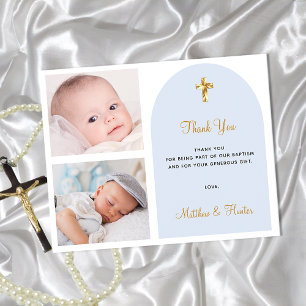 Tauf-Foto-Zwillinge-Jungen-Dankeskarten