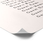 Tauf-Kokette-Bogen und Perlen-Sitzplan Poster (Ecke)