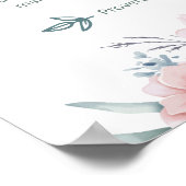 Tauf Mädchen Hübsche Rosa Blumen Poster (Ecke)
