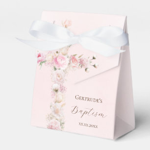 Tauf rosa Blumenkreuz Geschenkbox Geschenkschachtel
