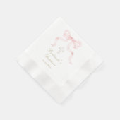 Tauf rosa Schleife Baby Mädchen  Serviette (Ecke)