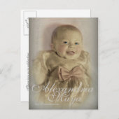 Taufankündigung2 Einladungspostkarte (Vorne/Hinten)