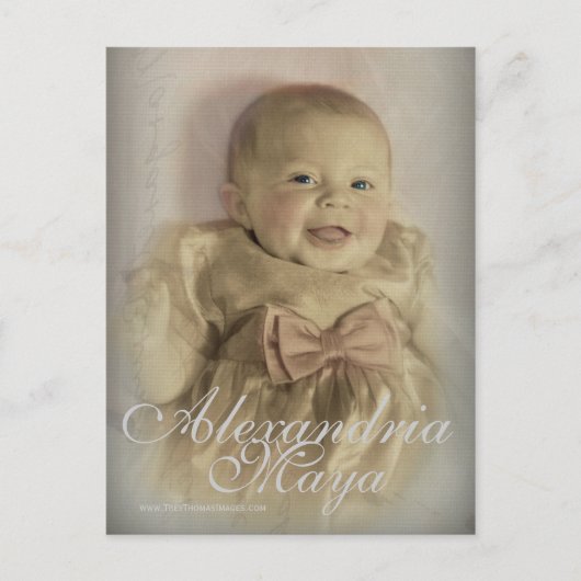 Taufankündigung2 Einladungspostkarte (Vorderseite)