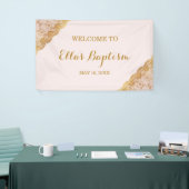 Taufbanner Pink Gold Spitze Banner (Messeveranstaltung)