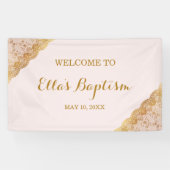Taufbanner Pink Gold Spitze Banner (Horizontal)