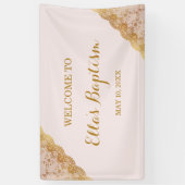 Taufbanner Pink Gold Spitze Banner (Vertikal)