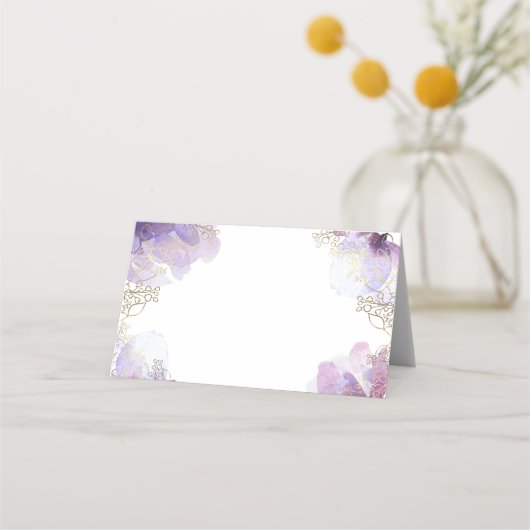 Taufbecken Aquarell-Blume Platzkarte (Rückseite)