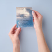 Taufbecken Blaue Himmel Junge Cross Budget Einladu Flyer (Gruppe)