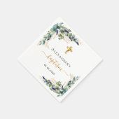 Taufbecken Eukalyptusgrün monogramm elegant Serviette (Ecke)