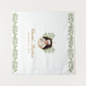 Taufbecken Foto Grüne Gold Botanischer Hintergrund Wandteppich (Vorderseite (Horizontal))