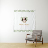 Taufbecken Foto Grüne Gold Botanischer Hintergrund Wandteppich (Beispiel)