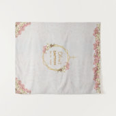 Taufbecken Gold Rosa Orchideenmarmor Geometrisch Wandteppich (Vorderseite (Horizontal))