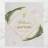 Taufbecken Grünflächen Imitate Gold Fern Blätter M Weinetikett (Einzelnes Label)