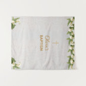 Taufbecken Marmor Gold Cross Calla Lilies Wandteppich (Vorderseite (Horizontal))