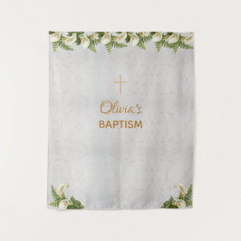 Taufbecken Marmor Gold Cross Calla Lilies Wandteppich