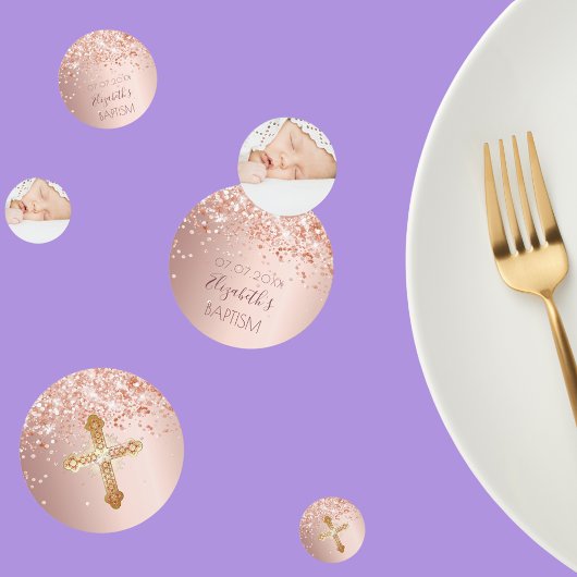 Taufbecken Rose Gold Glitzer Staub Foto Konfetti