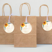 Taufbecken Sonnenblume Eukalyptus Glitzer vielen D Runder Aufkleber