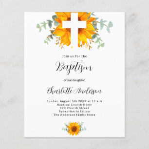 Taufbecken-Sonnenblumen-Eukalyptus-Haushaltsaussch Flyer