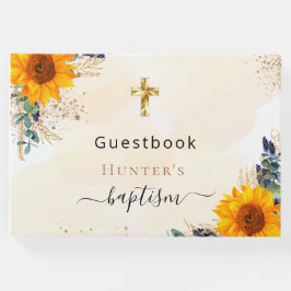 Taufbecken Sonnenblumen Eukalyptusgrün Foto Gästebuch