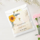 Taufbecken Sonnenblumen Eukalyptusgrün Glitzer Geschenktütchen (Versiegelt)