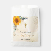 Taufbecken Sonnenblumen Eukalyptusgrün Glitzer Geschenktütchen (Vorderseite)