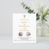 Taufbecken - Zwillinge mit weißem Foto (Stehend Vorderseite)